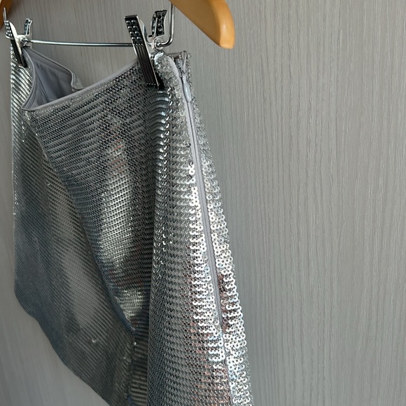 HM studio micro mini sequin silver mini skirt size 4 - Picture 6 of 8